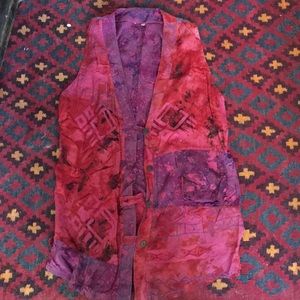 90s Batik Rayon Tunic Vest
